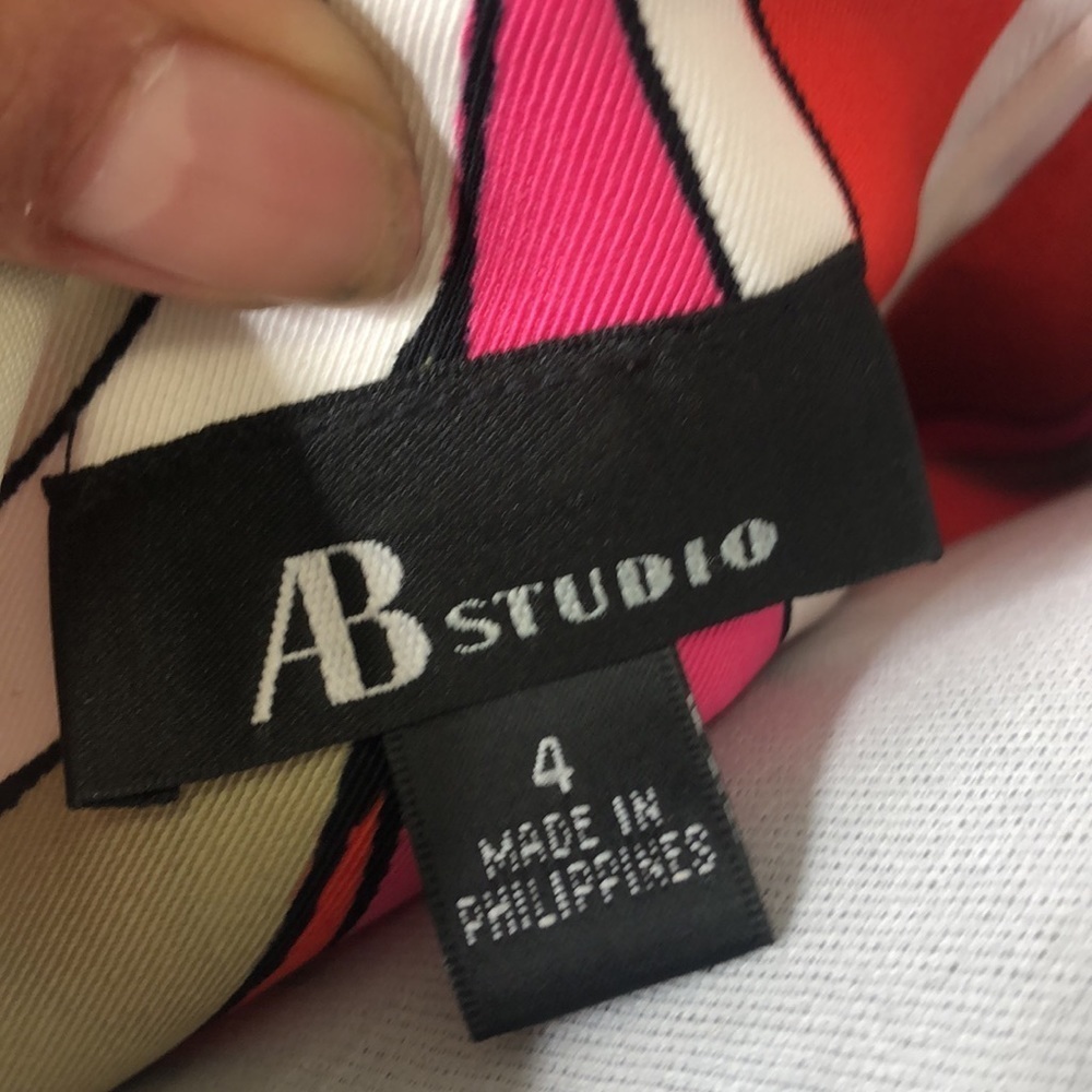 AB studio women’s red &pink floral sleeveless dress size 4 - Picture 7 of 10